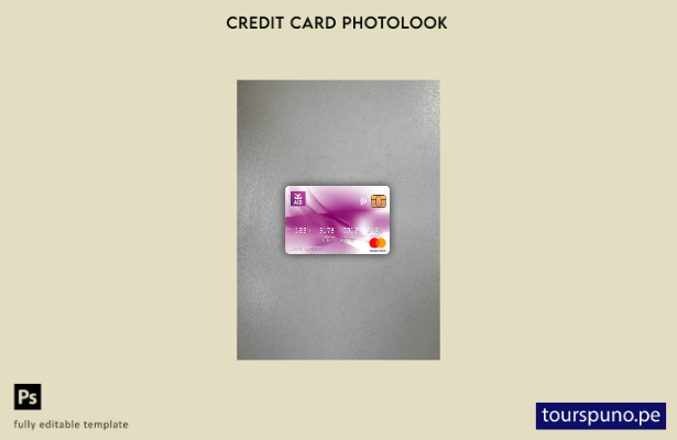 listo para imprimir plantilla frontal de aspecto fotográfico de mastercard de 46